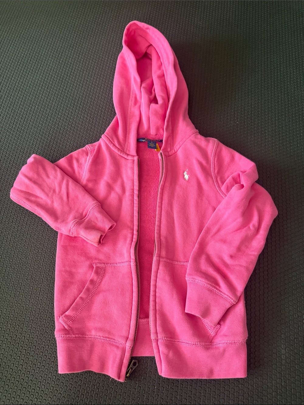 Ralph Lauren Hot Pink Zip Hoodie with Embroidered Pony